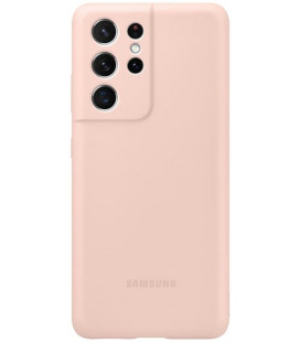 Originalus rožinis dėklas "Silicone Cover" Samsung Galaxy S21 Ultra telefonui "EF-PG998TPE"