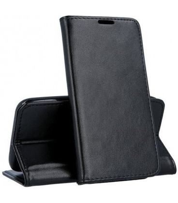 Juodas atverčiamas dėklas Samsung Galaxy A12 telefonui "Smart Magnetic"