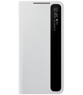 Originalus šviesiai pilkas atverčiamas dėklas "Clear View Cover" Samsung Galaxy S21 Plus telefonui "EF-ZG996CJE"