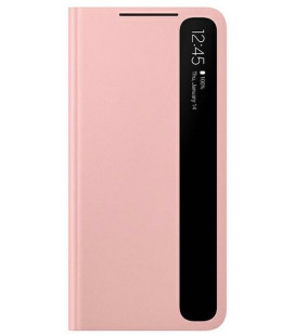 Originalus rožinis atverčiamas dėklas "Clear View Cover" Samsung Galaxy S21 Plus telefonui "EF-ZG996CPE"