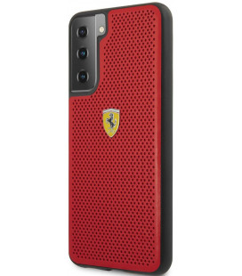 Raudonas dėklas Samsung Galaxy S21 telefonui "FESPEHCS21SRE Ferrari On Track Perforated Cover"