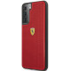 Raudonas dėklas Samsung Galaxy S21 Plus telefonui "FESPEHCS21MRE Ferrari On Track Perforated Cover"