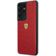 Raudonas dėklas Samsung Galaxy S21 Ultra telefonui "FESPEHCS21MRE Ferrari On Track Perforated Cover"