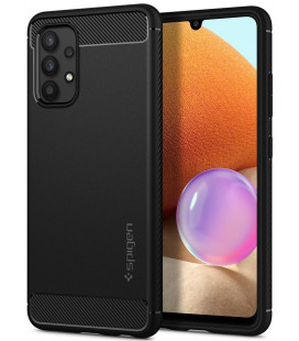 Juodas dėklas Samsung Galaxy A72 telefonui "Spigen Rugged Armor"