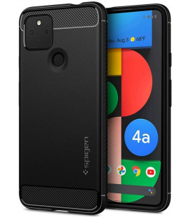 Matinis juodas dėklas Google Pixel 4A 5G telefonui "Spigen Rugged Armor"