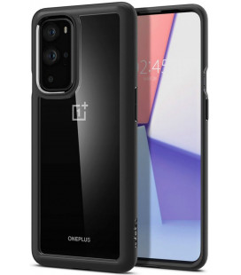 Juodas dėklas Oneplus 9 Pro telefonui "Spigen Ultra Hybrid"