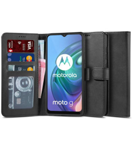 Juodas atverčiamas dėklas Motorola Moto G10/G30 telefonui "Tech-protect Wallet 2"
