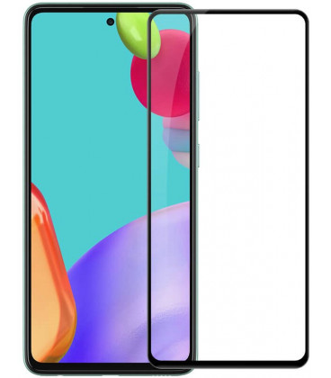 Juodas apsauginis grūdintas stiklas Samsung Galaxy A52 LTE/5G telefonui "Nillkin Amazing 2.5D CP+ Pro"
