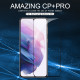 Juodas apsauginis grūdintas stiklas Samsung Galaxy S21 telefonui "Nillkin Amazing 2.5D CP+ Pro"