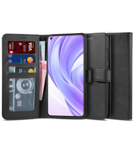 Juodas atverčiamas dėklas Xiaomi Mi 11 Lite / Mi 11 Lite 5G telefonui "Tech-protect Wallet 2"