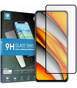 Juodas apsauginis grūdintas stiklas Xiaomi Poco F3 / Mi 11i telefonui "Mocolo TG Full Glue"
