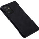 Odinis juodas atverčiamas dėklas Samsung Galaxy A52 telefonui "Nillkin Qin"