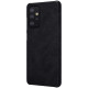 Odinis juodas atverčiamas dėklas Samsung Galaxy A52 telefonui "Nillkin Qin"