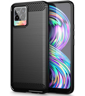 Juodas dėklas Realme 8 5G / Narzo 30 5G telefonui "Tech-Protect TPUCarbon"