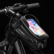 Juodas universalus telefonų dėklas dviračiams ”M” "Rockbros Hardpouch"