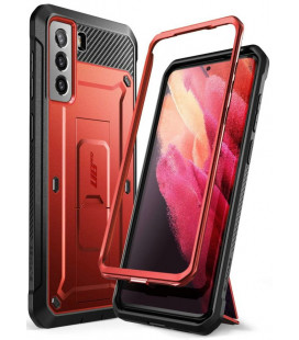 Raudonas dėklas Samsung Galaxy S21 telefonui "Supcase Unicorn Beetle Pro"