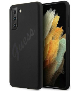 Juodas dėklas Samsung Galaxy S21 Plus telefonui "GUHCS21MLSVSBK Guess Silicone Vintage Cover"