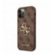 GUHCP12M4GMGBR Guess PU 4G Metal Logo Case for iPhone 12/12 Pro Brown