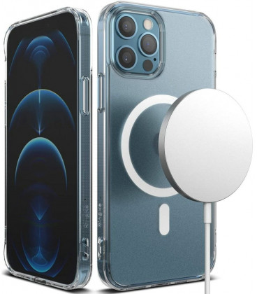 Skaidrus dėklas Apple iPhone 12/12 Pro telefonui "Ringke Fusion Magnetic Magsafe"