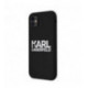 KLHCN61SLKLRBK Karl Lagerfeld Stack White Logo Silicone Case for iPhone 11 Black