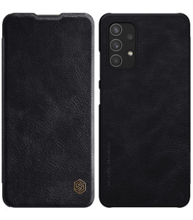 Odinis juodas atverčiamas dėklas Samsung Galaxy A32 LTE/4G telefonui "Nillkin Qin"