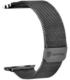 Juoda apyrankė Apple Watch 1/2/3/4/5/6/7/8/9/SE (42/44/45mm) laikrodžiui "Tactical 351 Loop Magnetic Stainless Steel Band"