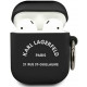 Juodas dėklas Apple Airpods 1 / 2 ausinėms "KLACA2SILRSGBK Karl Lagerfeld Rue St Guillaume Silicone Case"