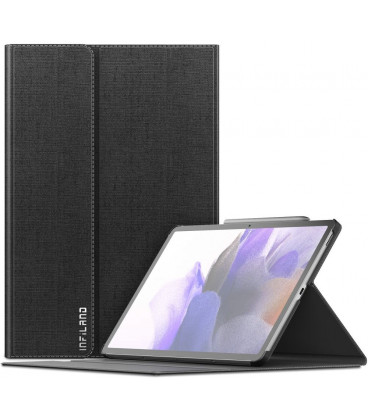 Juodas atverčiamas dėklas Samsung Galaxy Tab S7 FE 5G 12.4 T730 / T736B planšetei "Infiland Classic Stand"