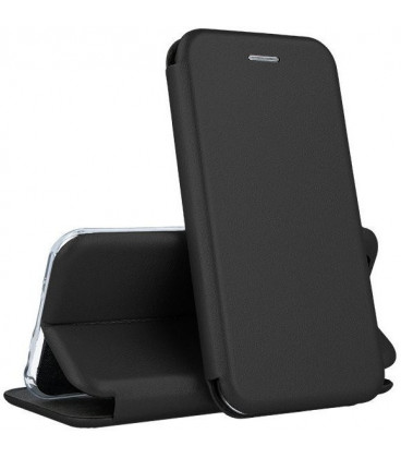 Juodas atverčiamas dėklas Samsung Galaxy A72 telefonui "Book Elegance"
