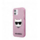 KLHCP12SCHTUGLP Karl Lagerfeld Choupette Head Glitter Case for iPhone 12 mini 5.4 Pink