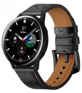 Juoda apyrankė Samsung Galaxy Watch 4 / 5 / 5 Pro (40 / 42 / 44 / 45 / 46 mm) laikrodžiui "Tech-Protect Leather"