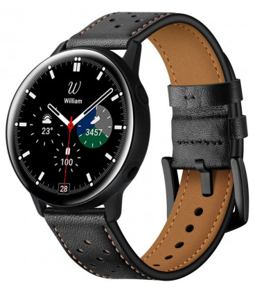 Juoda apyrankė Samsung Galaxy Watch 4 / 5 / 5 Pro / 6 laikrodžiui "Tech-Protect Leather"