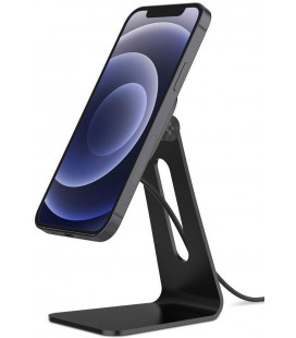 Juodas pakrovėjas stovas Apple iPhone telefonams "Spigen S310W Onetap Magnetic Magsafe"