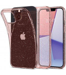 Rožinis dėklas su blizgučiais Apple iPhone 13 Mini telefonui "Spigen Liquid Crystal Glitter"