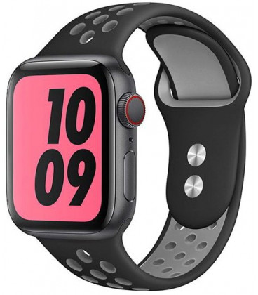 Juoda / pilka apyrankė Apple Watch 4 / 5 / 6 / 7 / 8 / 9 / SE / Ultra 1 / 2 (42 / 44 / 45 / 49 mm) laikrodžiui "Tech-Protect Sof