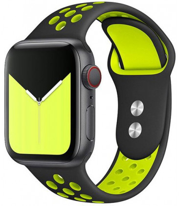Juoda/žalia apyrankė Apple Watch 4 / 5 / 6 / 7 / SE (42 / 44 / 45 mm)  laikrodžiui \
