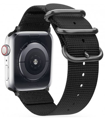 Juoda apyrankė Apple Watch 4 / 5 / 6 / 7 / 8 / 9 / SE / Ultra 1 / 2 (42 / 44 / 45 / 49 mm) laikrodžiui "Tech-Protect Scout"