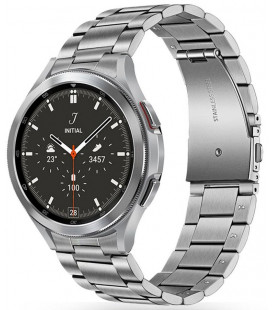 Sidabrinės spalvos apyrankė Samsung Galaxy Watch 4 / 5 / 5 Pro (40 / 42 / 44 / 45 / 46 mm) laikrodžiui "Tech-Protect Stainless"