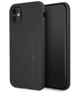 Juodas dėklas Apple iPhone 11 telefonui "AMHCN61DOLBK AMG Leather Big Stamped Logo Hard Case"