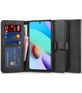 Juodas atverčiamas dėklas Xiaomi Redmi 10 telefonui "Tech-protect Wallet 2"
