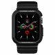 Juodas dėklas Apple Watch 4 / 5 / 6 / 7  8 / 9 / SE (40 / 41 mm) laikrodžiui "Spigen Rugged Armor PRO"