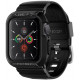 Juodas dėklas Apple Watch 4 / 5 / 6 / 7  8 / 9 / SE (40 / 41 mm) laikrodžiui "Spigen Rugged Armor PRO"