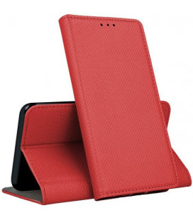 Raudonas atverčiamas dėklas Xiaomi Redmi 10 telefonui "Smart Magnet"