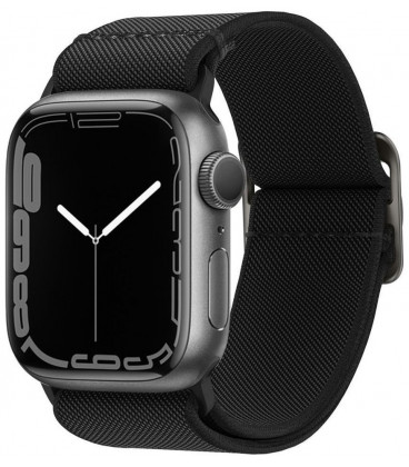 Juoda apyrankė Apple Watch 8 / 9 / 10 / 11 / 12 / SE (40 / 41 / 42 mm) laikrodžiui "Spigen Fit Lite"