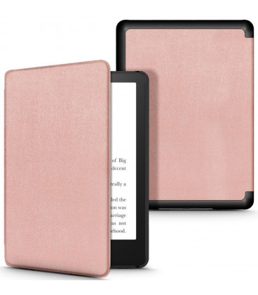 Rausvai auksinės spalvos atverčiamas dėklas Amazon Kindle Paperwhite V / 5 / Signature Edition skaityklei "Tech-Protect Smartcas