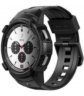 Juodas dėklas Samsung Galaxy Watch 4 Classic 42mm laikrodžiui "Spigen Rugged Armor PRO"
