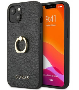 Pilkas dėklas Apple iPhone 13 telefonui "GUHCP13M4GMRGR Guess PU 4G Ring Case"