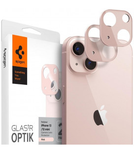 Rožinė kameros apsauga Apple iPhone 13 Mini / 13 telefono kamerai apsaugoti "Spigen Optik.TR Camera Protector 2-Pack"