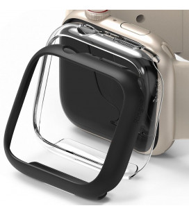 Juodas ir skaidrus dėklai Apple Watch 7 41mm laikrodžiui "Ringke Slim 2-Pack"