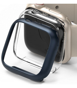 Mėlynas ir skaidrus dėklai Apple Watch 7 41mm laikrodžiui "Ringke Slim 2-Pack"